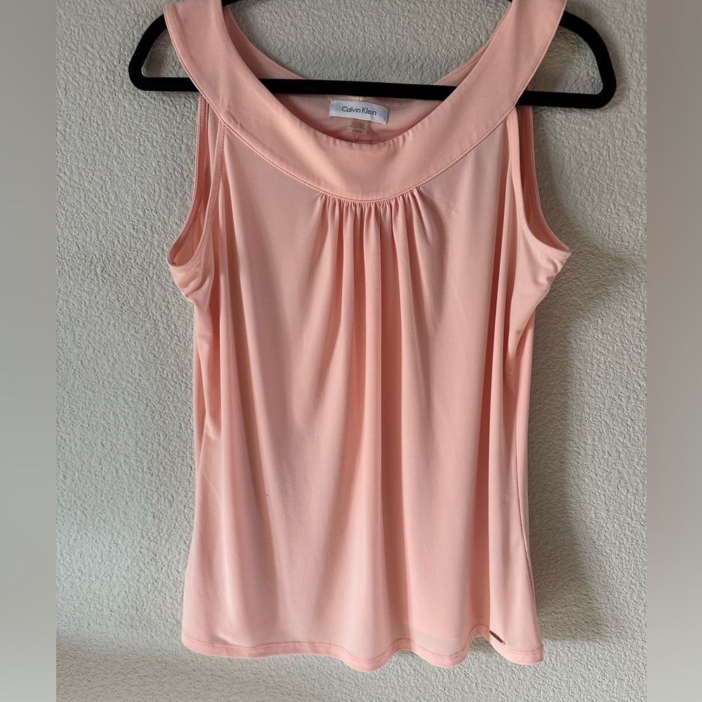 Calvin Klein Blush Pink Sleeveless Top - Size Large